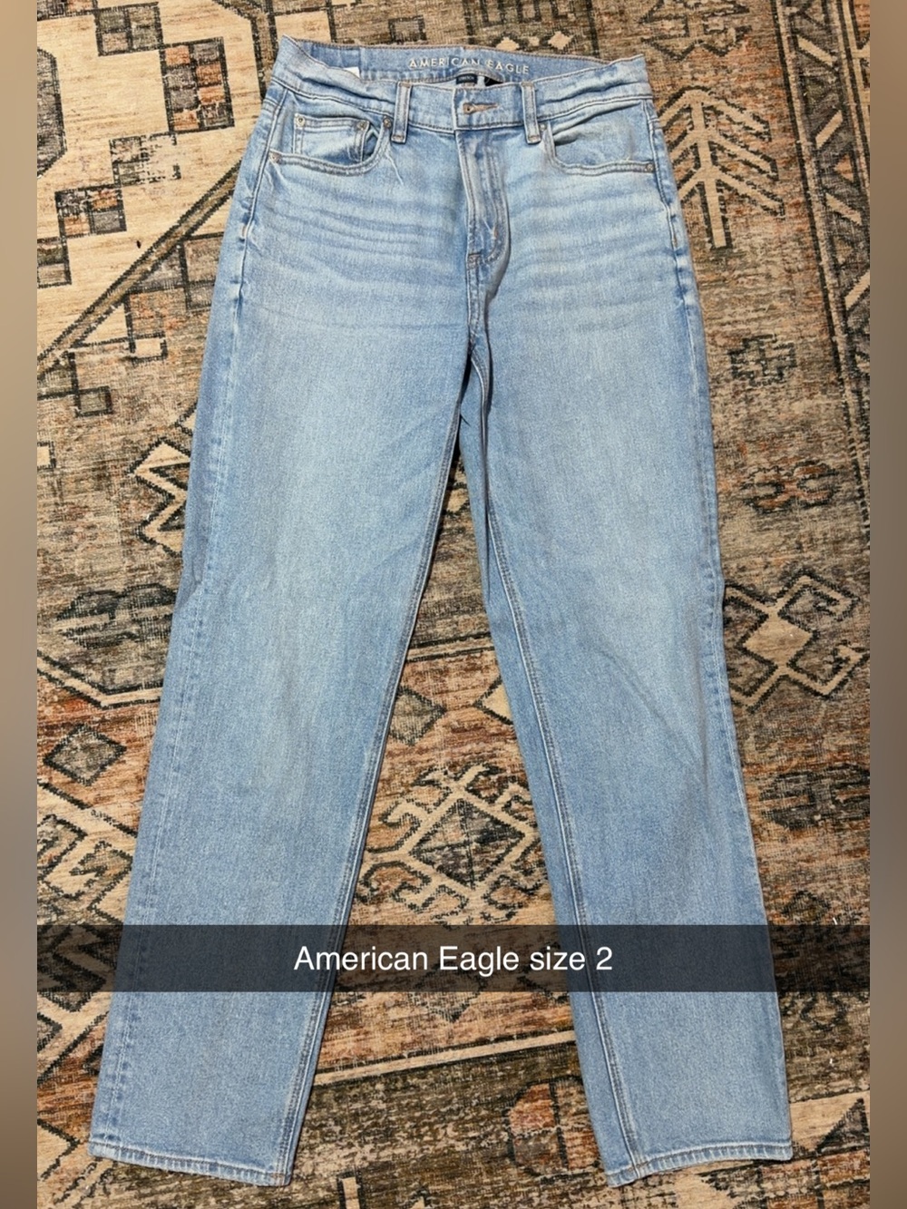 American Eagle Outfitters Women’s Light Denim Straight-Leg Jeans
